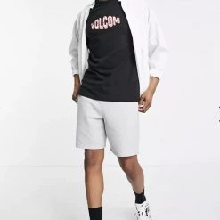 Volcom Pullovers Unisex Street Style Plain Cotton Short Sleeves For Men Black X L -Volcom Sales Shop org 7308