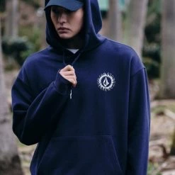 Volcom Unisex Street Style Long Sleeves Cotton Logo Hoodies For Men Ivory X S -Volcom Sales Shop org 733