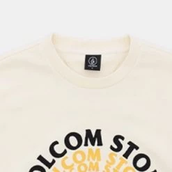 Volcom Unisex U-Neck Long Sleeves Cotton Logo Sweatshirts For Men Ivory X M -Volcom Sales Shop org 7335