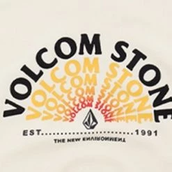 Volcom Unisex U-Neck Long Sleeves Cotton Logo Sweatshirts For Men Ivory X M -Volcom Sales Shop org 7336