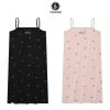 Volcom Street Style Cotton Logo Dresses For Women Pink X S