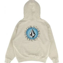 Volcom Unisex Street Style Long Sleeves Cotton Logo Hoodies For Men Ivory X S -Volcom Sales Shop org 737