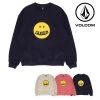 Volcom Crew Neck Unisex Street Style Long Sleeves Cotton Logo For Men Navy X S -Volcom Sales Shop org 749