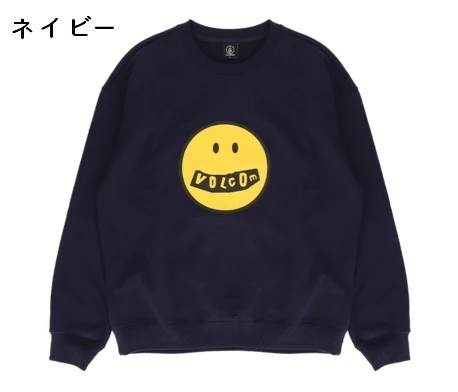 Volcom Crew Neck Unisex Street Style Long Sleeves Cotton Logo For Men Navy X S 4 Volcom Crew Neck Unisex Street Style Long Sleeves Cotton Logo For Men Navy X S - Image 2