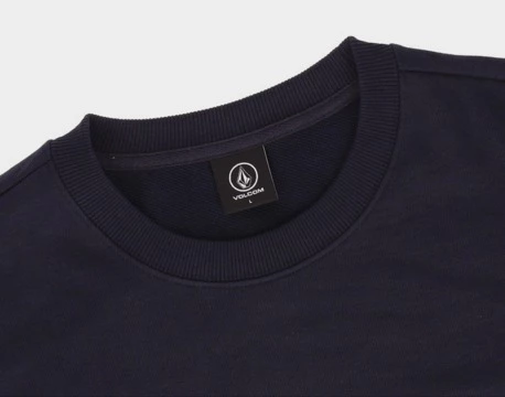Volcom Crew Neck Unisex Street Style Long Sleeves Cotton Logo For Men Navy X S 6 Volcom Crew Neck Unisex Street Style Long Sleeves Cotton Logo For Men Navy X S - Image 4