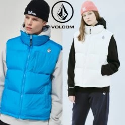 Volcom Unisex Street Style Logo Vests & Gillets For Men Black X L