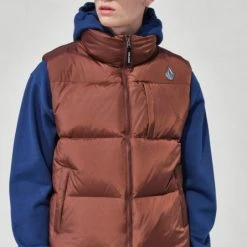 Volcom Unisex Street Style Logo Vests & Gillets For Men Black X L -Volcom Sales Shop org 7587