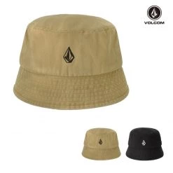 Volcom Unisex Street Style Bucket Hats Wide-brimmed Hats For Men Beige X M