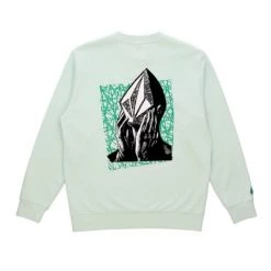 Volcom Unisex U-Neck Long Sleeves Cotton Logo Sweatshirts For Men Black X L -Volcom Sales Shop org 7651