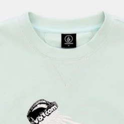 Volcom Unisex U-Neck Long Sleeves Cotton Logo Sweatshirts For Men Black X L -Volcom Sales Shop org 7652