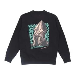 Volcom Unisex U-Neck Long Sleeves Cotton Logo Sweatshirts For Men Black X L -Volcom Sales Shop org 7656
