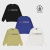 Volcom Crew Neck Unisex Street Style Long Sleeves Cotton Logo For Men Olive X Xl -Volcom Sales Shop org 7715
