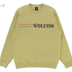 Volcom Crew Neck Unisex Street Style Long Sleeves Cotton Logo For Men Olive X Xl -Volcom Sales Shop org 7721