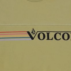 Volcom Crew Neck Unisex Street Style Long Sleeves Cotton Logo For Men Olive X Xl -Volcom Sales Shop org 7723