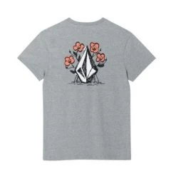 Volcom U-Neck Cotton Short Sleeves Logo T-Shirts For Women Gray X Xs -Volcom Sales Shop org 7797