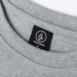 Volcom U-Neck Cotton Short Sleeves Logo T-Shirts For Women Gray X Xs -Volcom Sales Shop org 7798