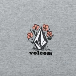 Volcom U-Neck Cotton Short Sleeves Logo T-Shirts For Women Gray X Xs -Volcom Sales Shop org 7799