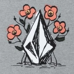 Volcom U-Neck Cotton Short Sleeves Logo T-Shirts For Women Gray X Xs -Volcom Sales Shop org 7800