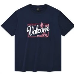 Volcom Logo Unisex Short Sleeves Street Style T-Shirts For Men Black X S -Volcom Sales Shop org 7830