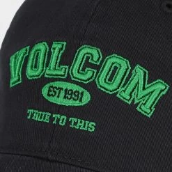 Volcom Unisex Street Style Caps For Men Black X One Size -Volcom Sales Shop org 7852
