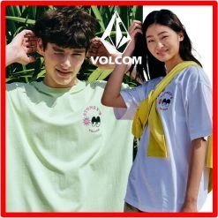 Volcom Unisex Street Style Cotton Short Sleeves Logo T-Shirts For Women White X M