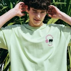 Volcom Unisex Street Style Cotton Short Sleeves Logo T-Shirts For Men Lime X Xl -Volcom Sales Shop org 7901