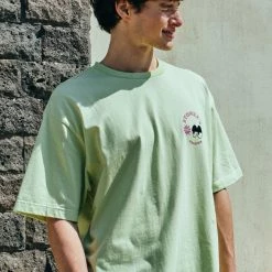 Volcom Unisex Street Style Cotton Short Sleeves Logo T-Shirts For Men Lime X Xl -Volcom Sales Shop org 7902