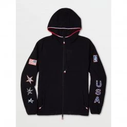 Volcom 2022-23FW Street Style Long Sleeves Logos On The Sleeves Logo Hoodies For Men Black X S (*inventory Check Required) -Volcom Sales Shop org 7935