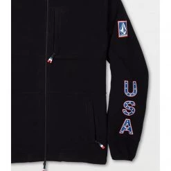 Volcom 2022-23FW Street Style Long Sleeves Logos On The Sleeves Logo Hoodies For Men Black X S (*inventory Check Required) -Volcom Sales Shop org 7938