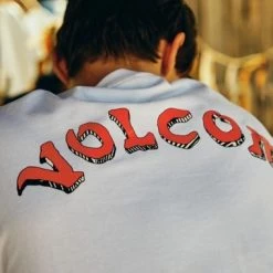 Volcom Unisex Street Style U-Neck Cotton Short Sleeves Logo For Men Blue X M -Volcom Sales Shop org 7943