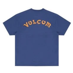 Volcom Unisex Street Style U-Neck Cotton Short Sleeves Logo For Men Blue X M -Volcom Sales Shop org 7945