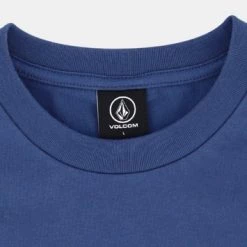 Volcom Unisex Street Style U-Neck Cotton Short Sleeves Logo For Men Blue X M -Volcom Sales Shop org 7946
