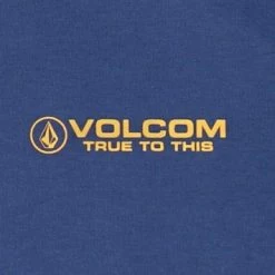 Volcom Unisex Street Style U-Neck Cotton Short Sleeves Logo For Men Blue X M -Volcom Sales Shop org 7947