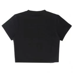 Volcom Short U-Neck Cotton Short Sleeves Logo Cropped For Women Black X S -Volcom Sales Shop org 7961