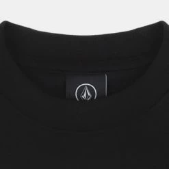 Volcom Short U-Neck Cotton Short Sleeves Logo Cropped For Women Black X S -Volcom Sales Shop org 7962