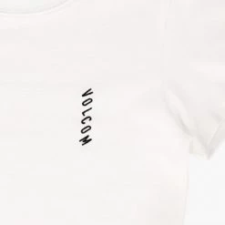 Volcom Short U-Neck Cotton Short Sleeves Logo Cropped For Women Black X S -Volcom Sales Shop org 7968