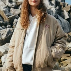 Volcom Unisex Street Style Logo Jackets For Men Beige X M -Volcom Sales Shop org 7992