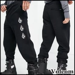 Volcom Tapered Pants Sweat Street Style Bi-color Cotton Logo For Men Black X L
