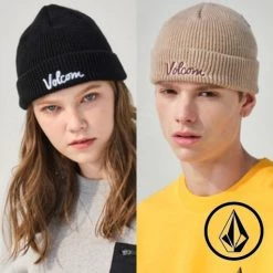 Volcom Unisex Street Style Knit Hats For Men Beige X One Size