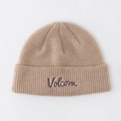 Volcom Unisex Street Style Knit Hats For Men Beige X One Size -Volcom Sales Shop org 8313