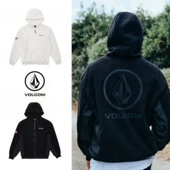 Volcom Unisex Long Sleeves Cotton Oversized Logo Hoodies For Men Black X M