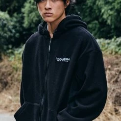 Volcom Unisex Long Sleeves Cotton Oversized Logo Hoodies For Men Black X M -Volcom Sales Shop org 8338