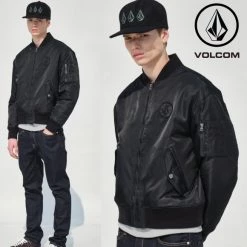 Volcom Unisex Street Style Logo Bomber Jackets For Men No Color Specification X M