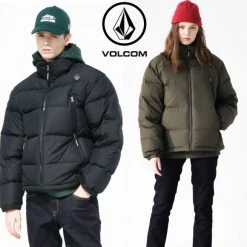 Volcom Unisex Street Style Logo Down Jackets For Men Black X S