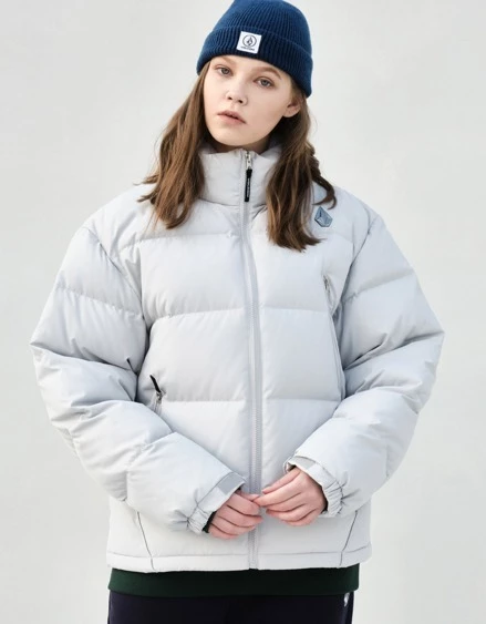 Volcom Unisex Street Style Logo Down Jackets For Men Black X S 4 Volcom Unisex Street Style Logo Down Jackets For Men Black X S - Image 2