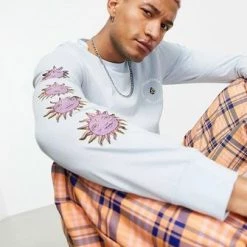 Volcom 2021 SS Crew Neck Pullovers Unisex Street Style Long Sleeves Plain For Men Blue X S -Volcom Sales Shop org 8387