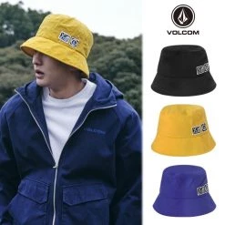 Volcom Unisex Street Style Bucket Hats Wide-brimmed Hats For Men Blue X M