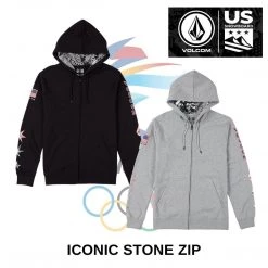 Volcom 2022-23FW Long Sleeves Cotton Logos On The Sleeves Logo Hoodies For Men Black X M (*inventory Check Required)