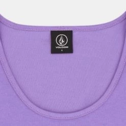 Volcom Sleeveless U-Neck Cotton Logo Tanks & Camisoles For Women White X One Size -Volcom Sales Shop org 8531