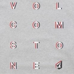 Volcom Unisex U-Neck Long Sleeves Cotton Logo Sweatshirts For Men Gray X M -Volcom Sales Shop org 8576